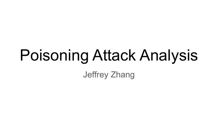 poisoning attack analysis