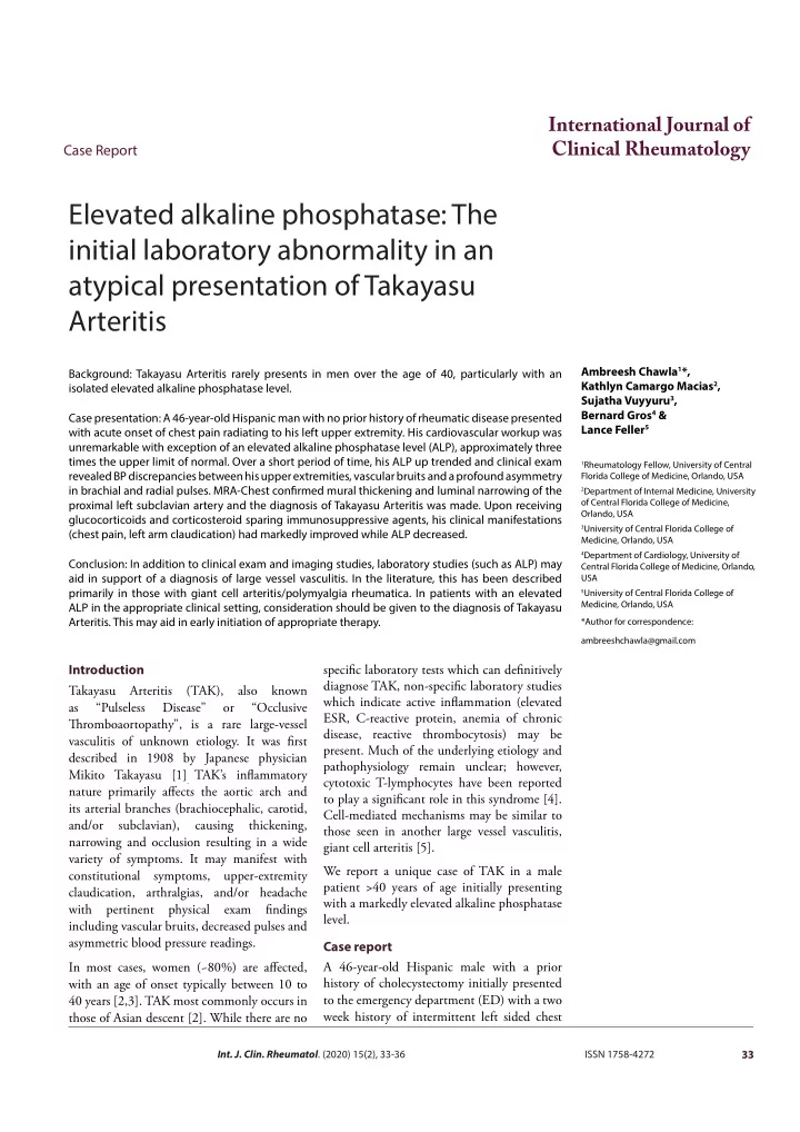 elevated alkaline phosphatase the initial laboratory