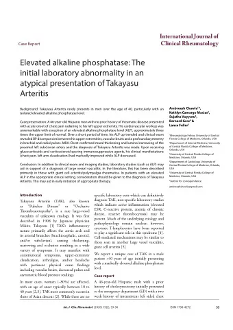 Elevated alkaline phosphatase: The  initial laboratory abnormality in an  atypical presentation of