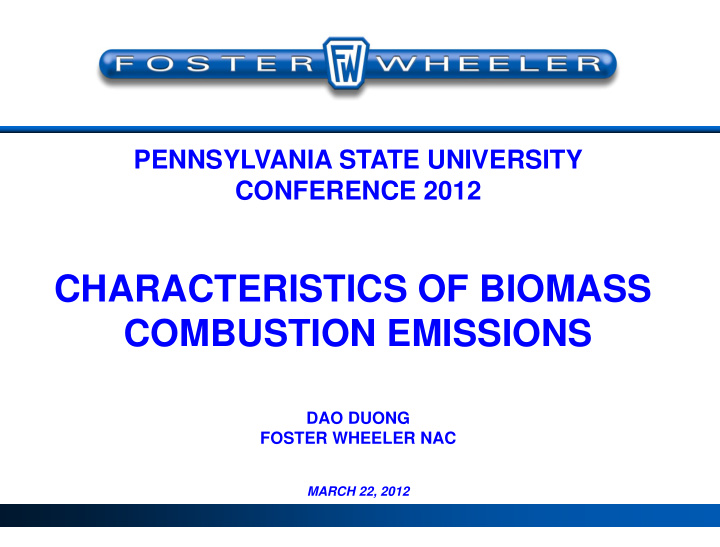 characteristics of biomass combustion emissions