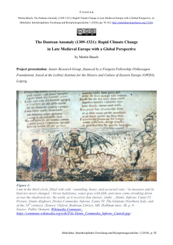 The Dantean Anomaly (1309-1321): Rapid Climate Change  in Late Medieval Europe with a Global