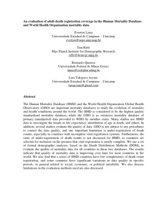 An evaluation of adult death registration coverage in the Human Mortality Database  and World