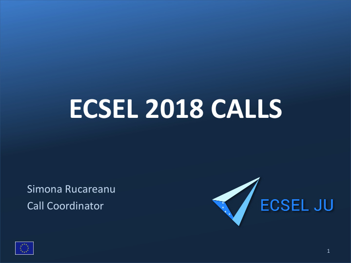 ecsel 2018 calls