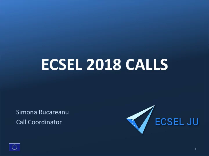 ecsel 2018 calls