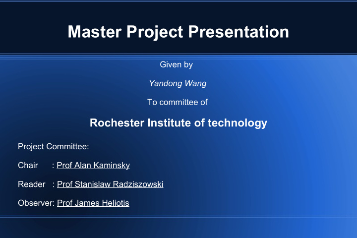 master project presentation