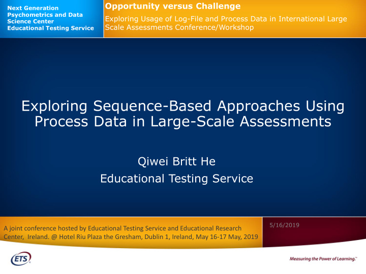 exploring sequence based approaches using process data in