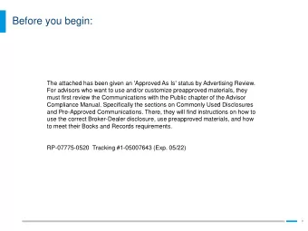 Before you begin:  The attached has been given an 'Approved As Is' status by Advertising Review.