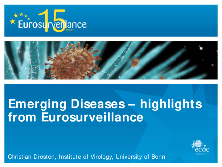 emerging diseases highlights from eurosurveillance