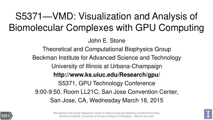 s5371 vmd visualization and analysis of
