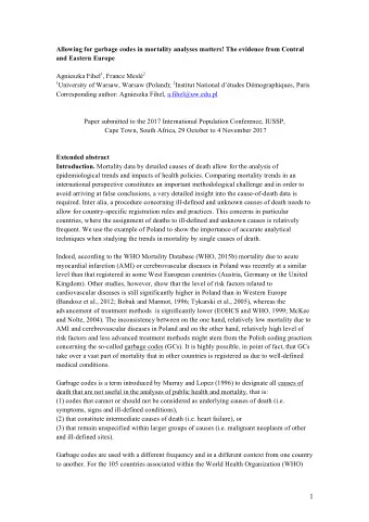 1 mortality database approximately 12% of deaths have been assigned to the GCs 1 since 1990