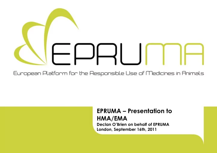 epruma presentation to hma ema