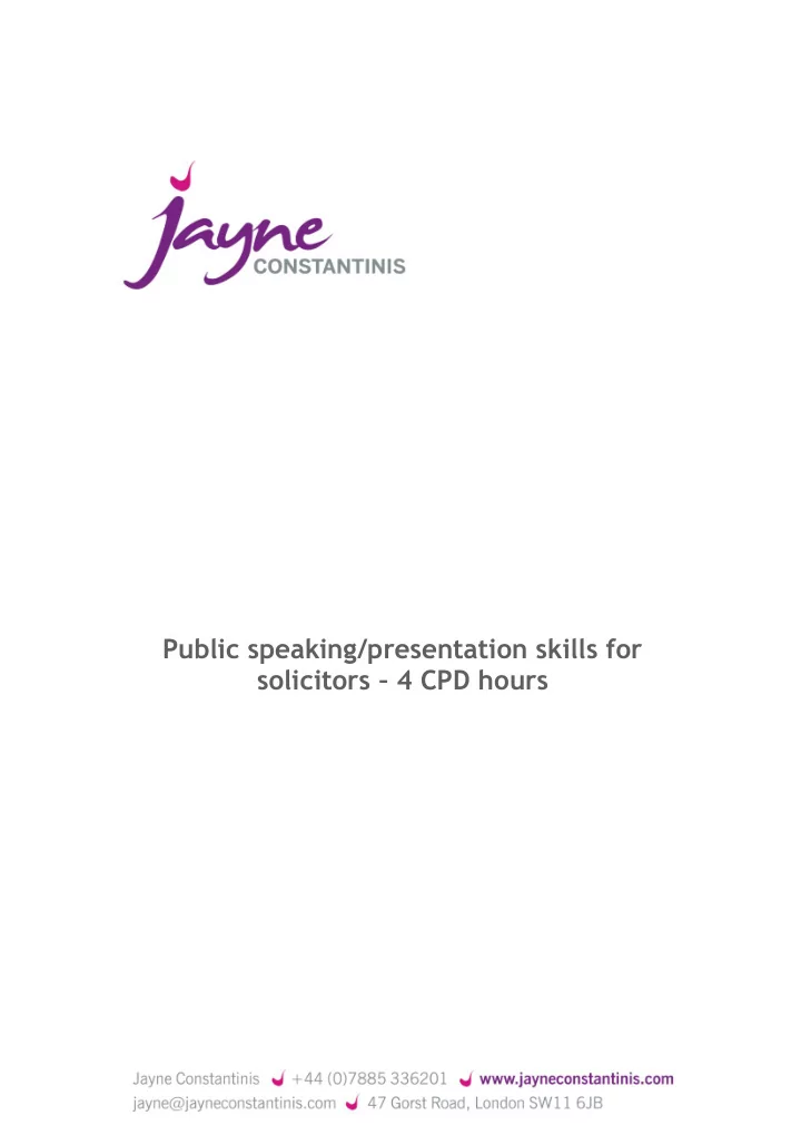 public speaking presentation skills for solicitors 4 cpd