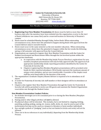 Center for Fraternity &amp; Sorority Life  University of Houston  4465 University Dr. Room 101