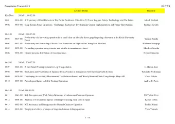 Presentation Program 0615  2017/7/4  Abstract Theme  Presenter  Key Note  24-Jul 11:00-12:00  O-01