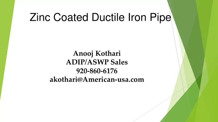 zinc coated ductile iron pipe