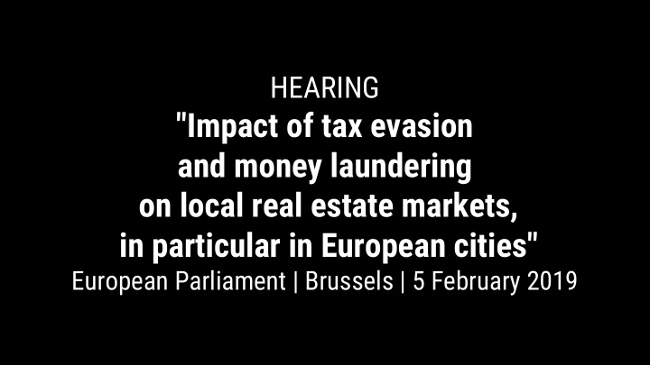 impact of tax evasion and money laundering on local real