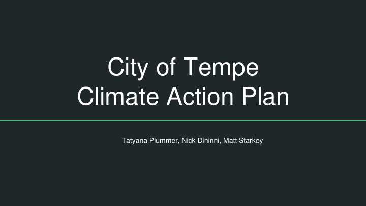 city of tempe climate action plan