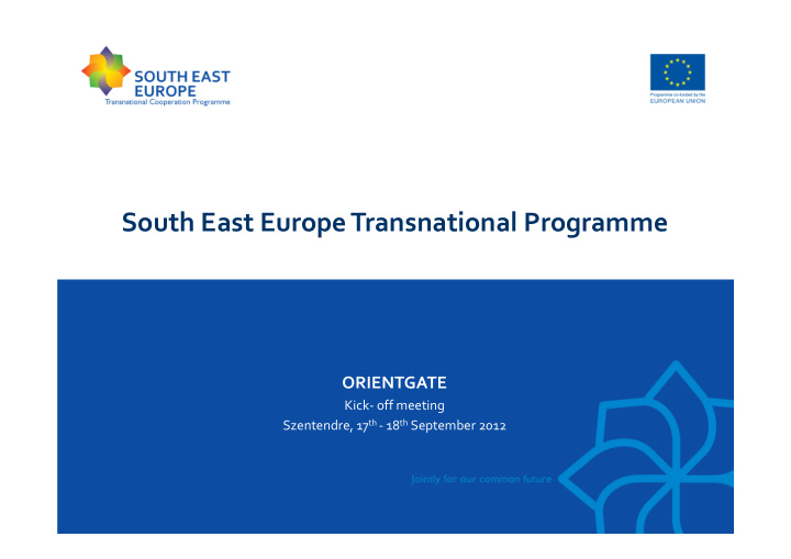 south east europe transnational programme