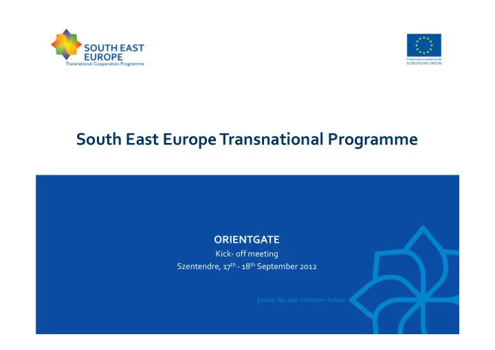 south east europe transnational programme