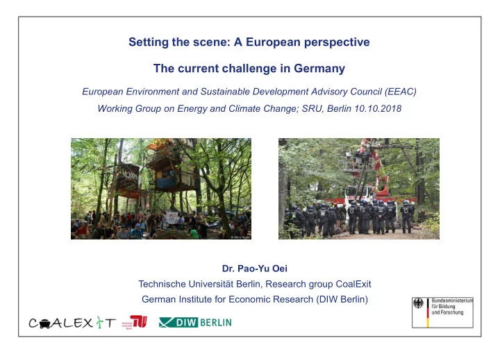 setting the scene a european perspective the current