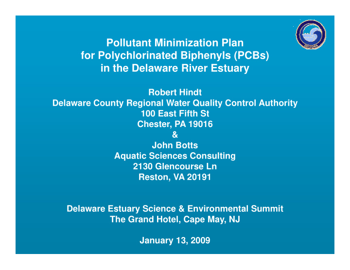 pollutant minimization plan for polychlorinated biphenyls