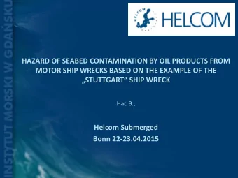 STUTTGART SHIP WRECK  Hac B.,  Helcom Submerged  Bonn 22-23.04.2015  s/s Stuttgart  Stuttgart