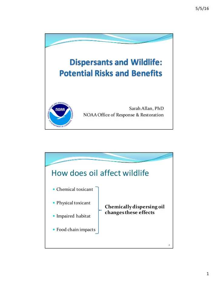 how does oil affect wildlife