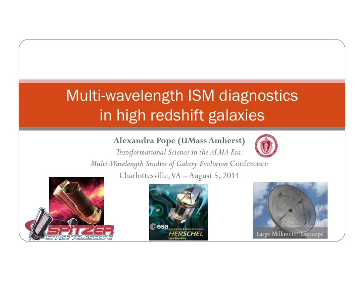 multi wavelength ism diagnostics in high redshift galaxies