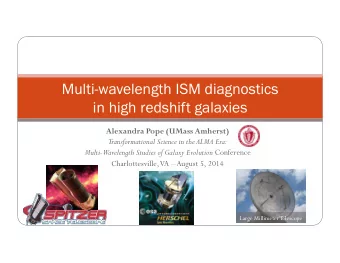 Multi-wavelength ISM diagnostics  in high redshift galaxies  Alexandra Pope (UMass Amherst)