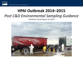 HPAI Outbreak 2014  2015  Post C&amp;D Environmental Sampling Guidance  (Guidance Issued August
