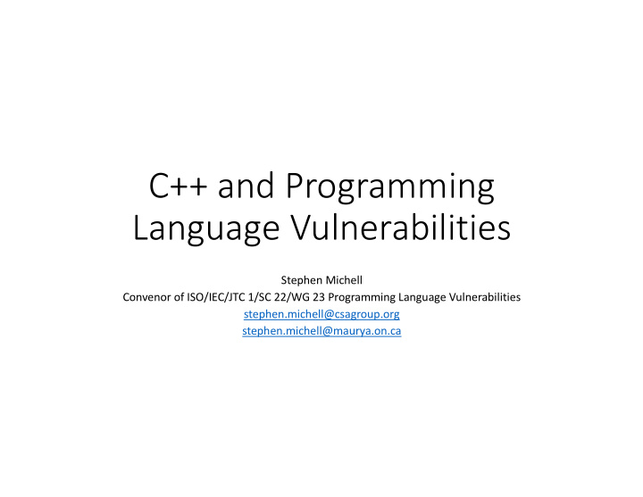 c and programming language vulnerabilities