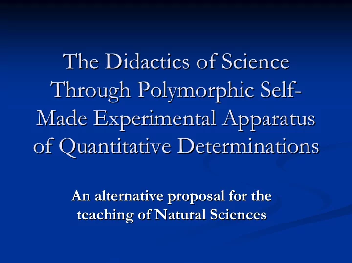 the didactics of science the didactics of science through