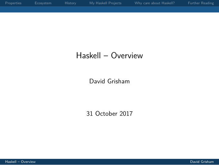 haskell overview