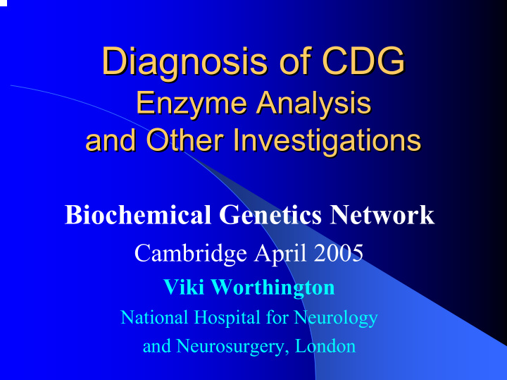 diagnosis of cdg diagnosis of cdg