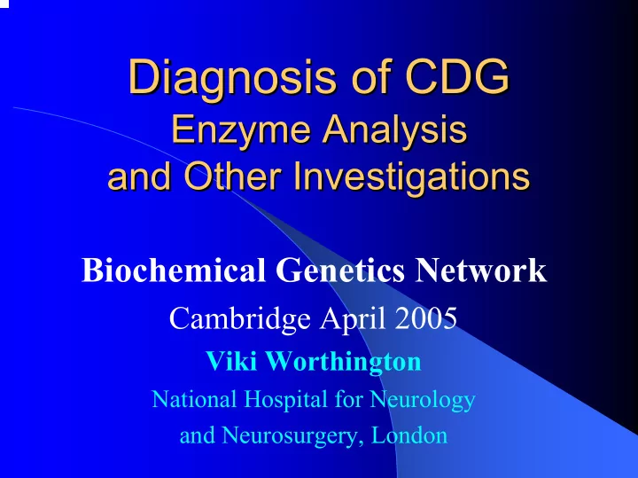 diagnosis of cdg diagnosis of cdg