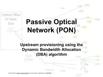 Passive Optical  Network (PON)  Upstream provisioning using the  Dynamic Bandwidth Allocation