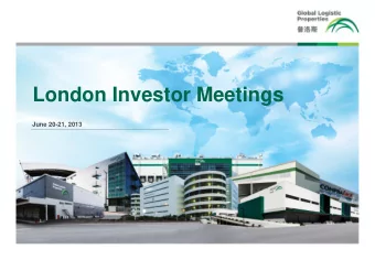 London Investor Meetings  June 20-21, 2013  Disclaimer The information contained in this