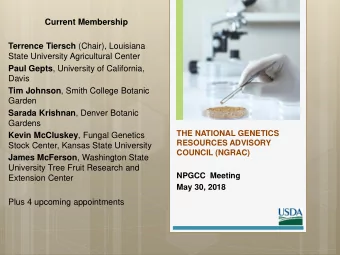 Current Membership Terrence Tiersch (Chair), Louisiana  State University Agricultural Center Paul