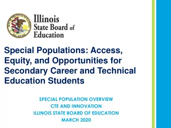 Secondary Career and Technical  Education Students  2020 IACTE Conference  SPECIAL POPULATION