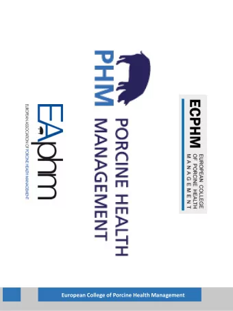 European College of Porcine Health Management  ECPHM  Encouraging research and other