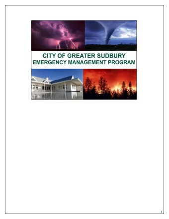 1  2  History of community emergencies.  With the exception of the power outage in  History of