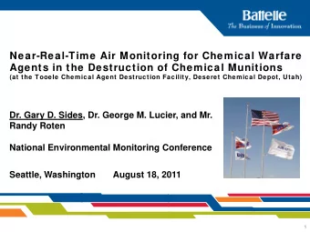 Near-Real-Time Air Monitoring for Chemical Warfare  Agents in the Destruction of Chemical Munitions