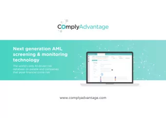 www.complyadvantage.com  AN INTRODUCTION TO COMPLYADVANTAGE  Automated Screening at  The worlds