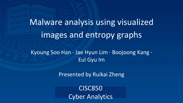 malware analysis using visualized images and entropy