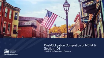 Post-Obligation Completion of NEPA &amp;  Section 106  USDA RUS ReConnect Program  Steven Polacek