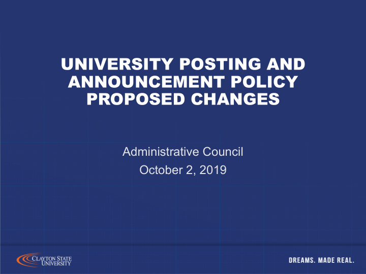 university posting and announcement policy proposed