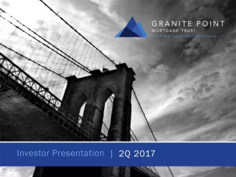 Investor Presentation  2Q 2017  Safe Harbor Statement  This presentation contains, in addition to