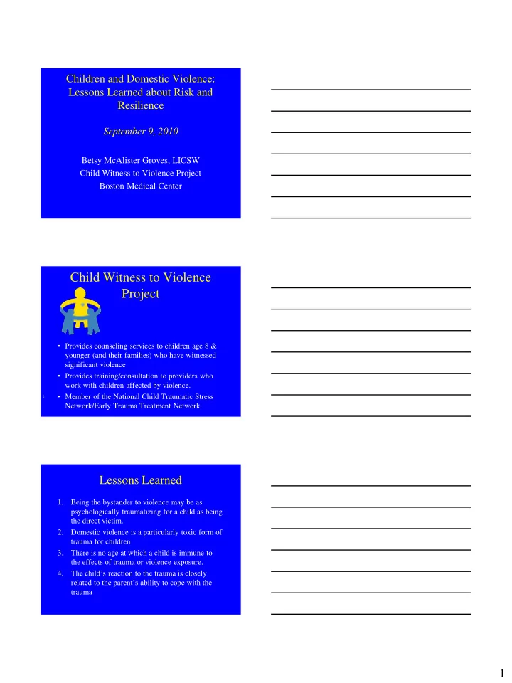 child witness to violence project
