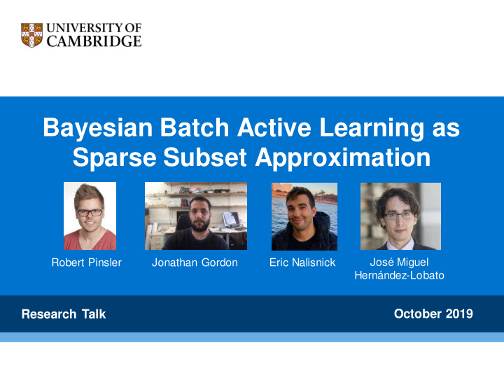 bayesian batch active learning as sparse subset