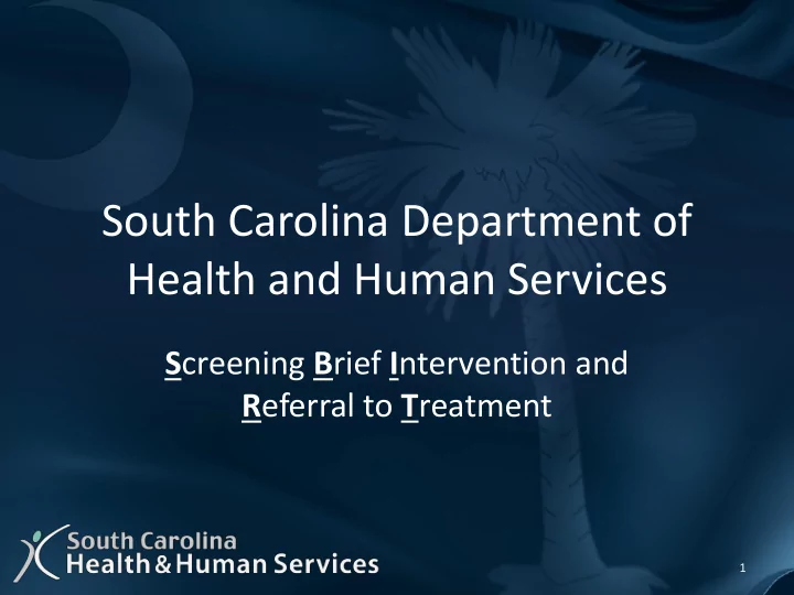 south carolina department of health and human services
